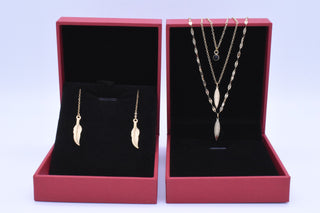 Titanium Stahl Halskette und Ohrring Set, modisch, sehr schön, für Frauen