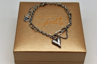 Trend Armband aus Titanstahl, mit herzförmigem Anhänger, für Frauen